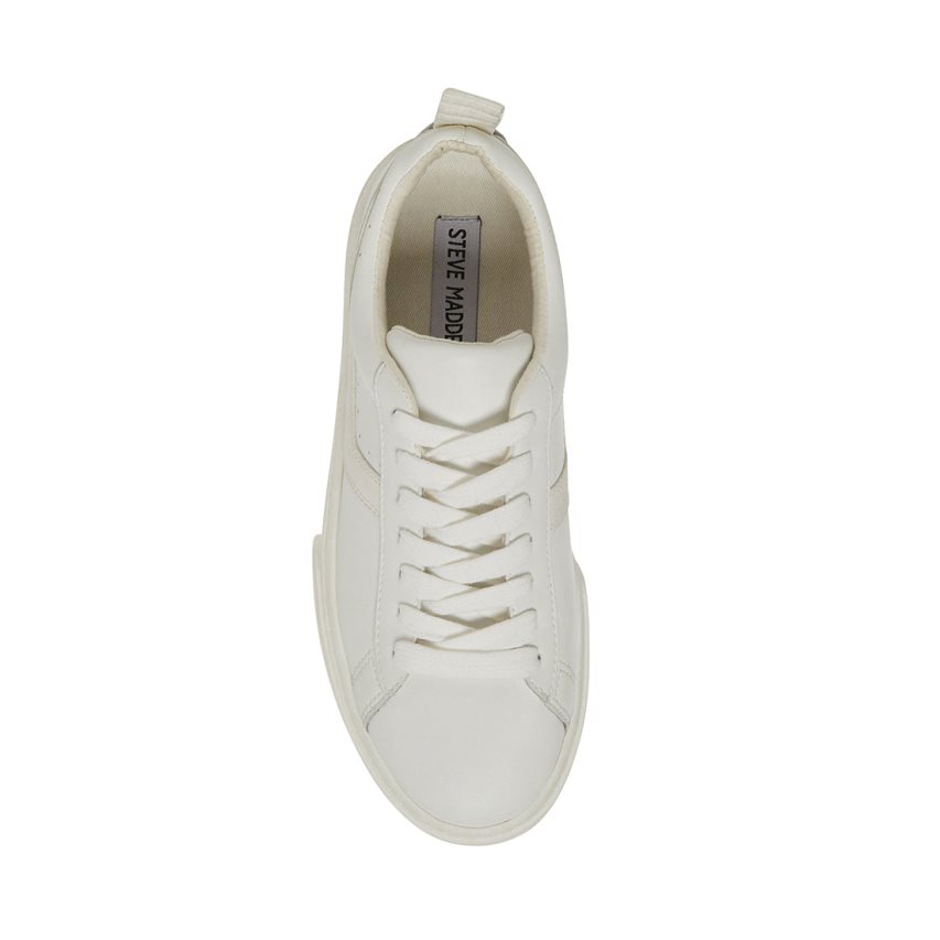 White Steve Madden Rorri Leather Women's Platform Shoes | PH 0645CHG